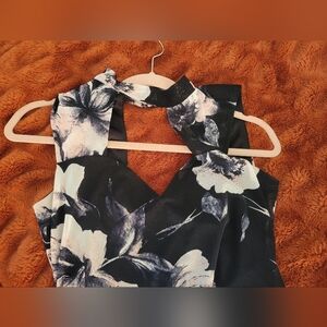 Venus Black With Pink/white Floral Dress